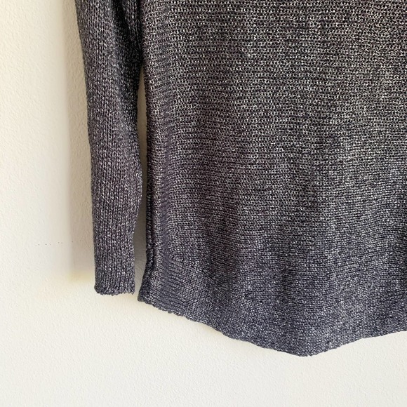 Eileen Fisher Metallic Silver Knit Sweater Linen - Picture 5 of 8
